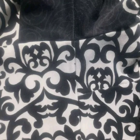 Laundry By Shelli Segal Dress Women's Size 6 Black White Short Sleeve Floral - Picture 14 of 15